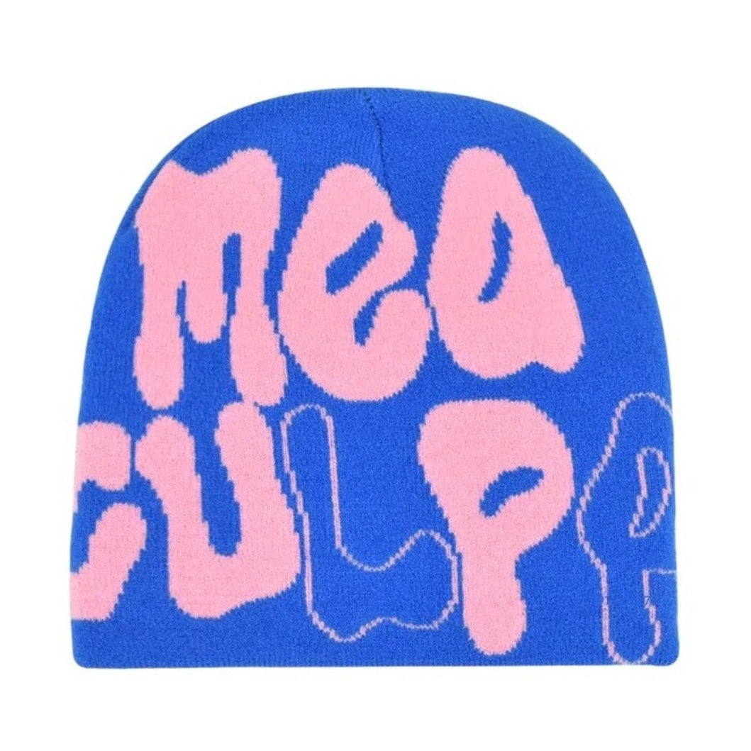 mea culpa blue pink hat