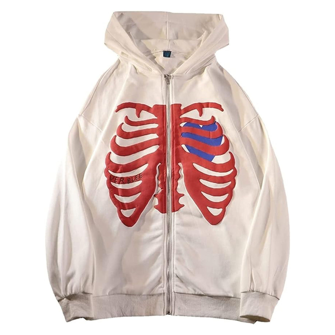 skeleton zip-up hoodie