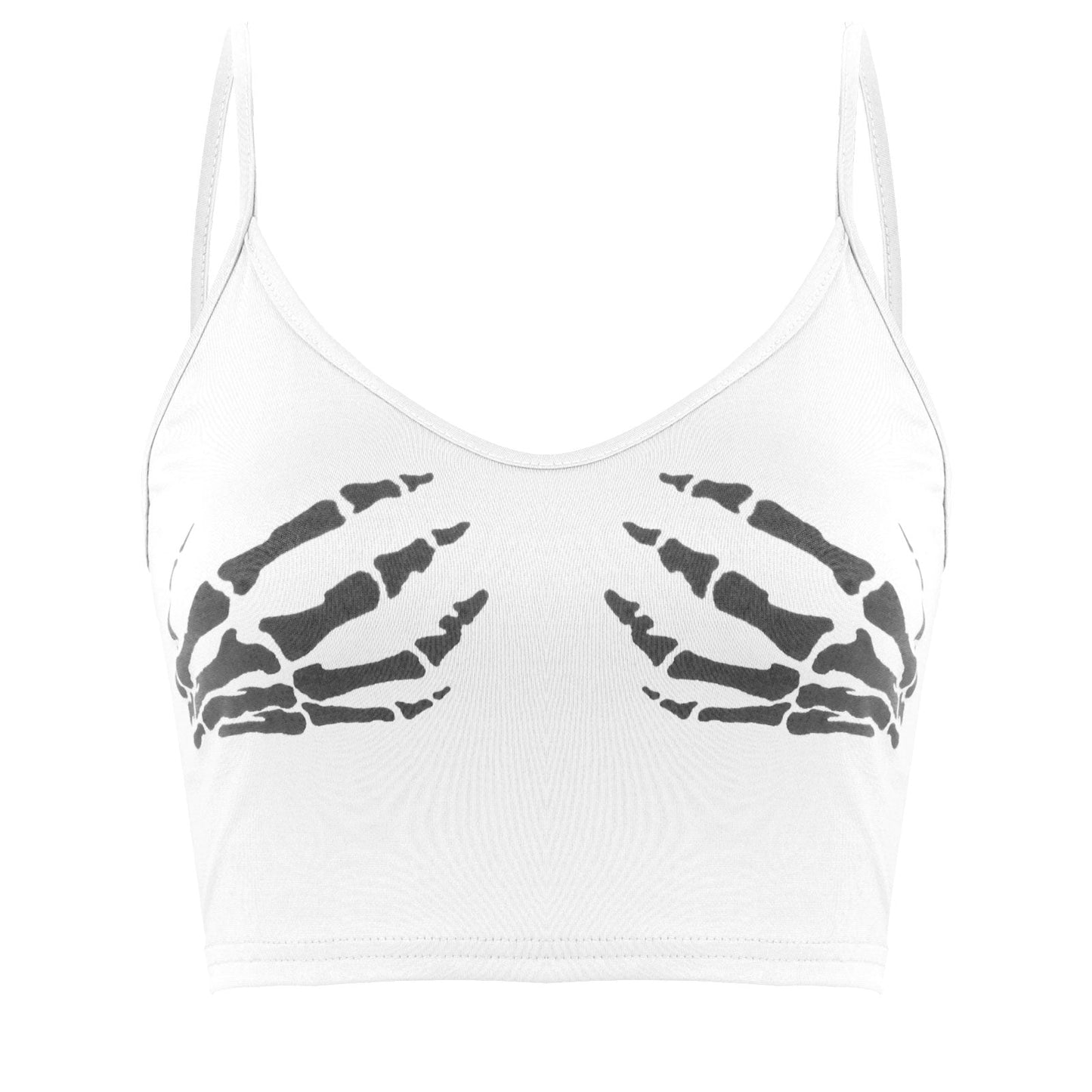 skeleton hand crop top