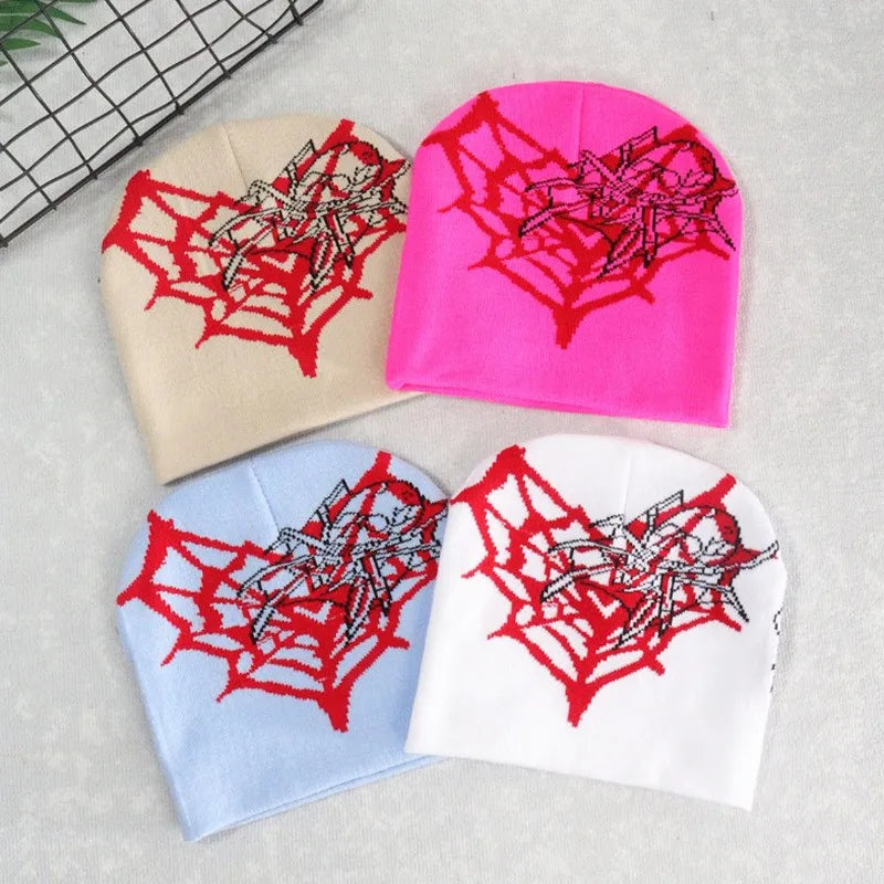 spiderweb heart white hat