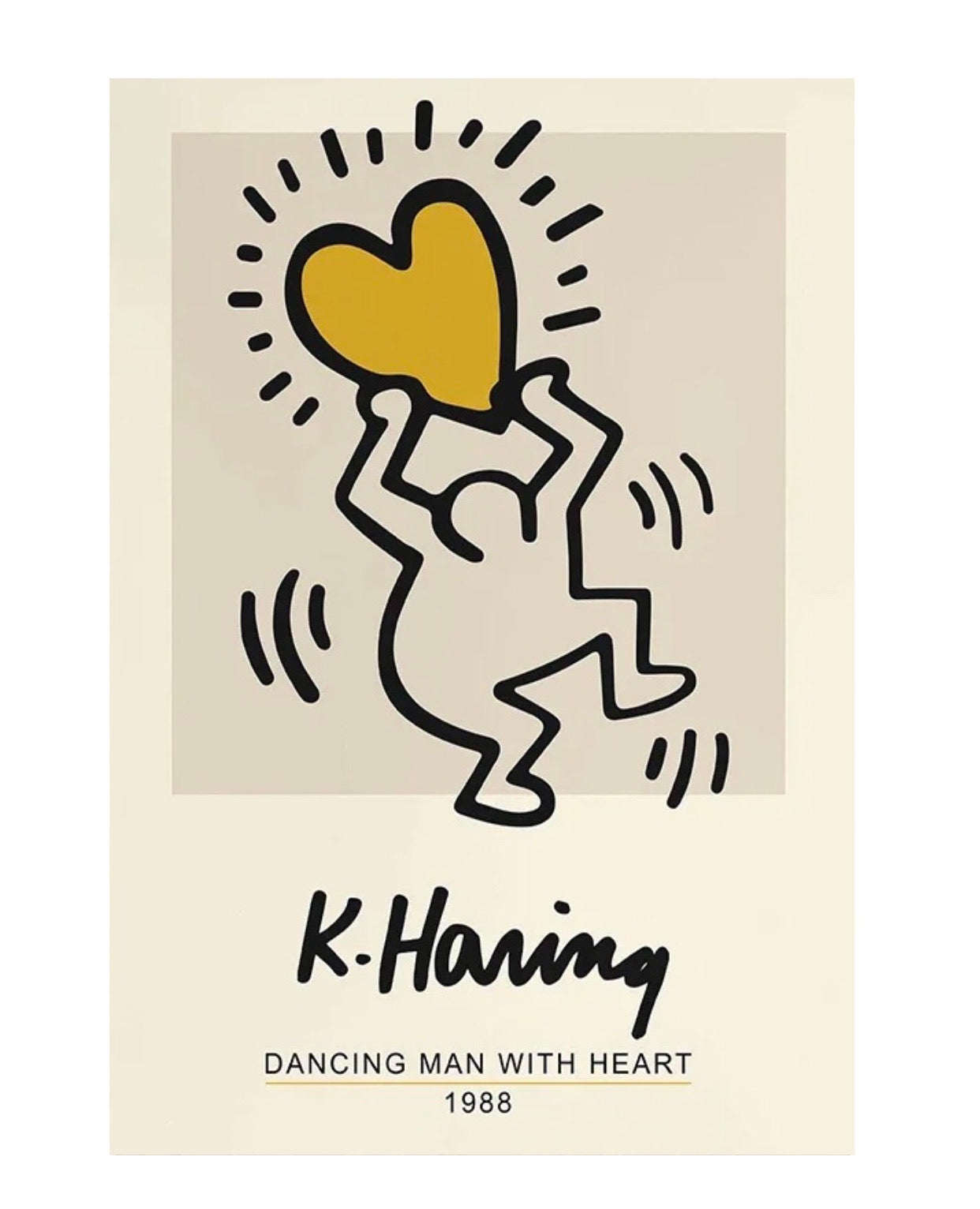 "dancing man with heart" poster