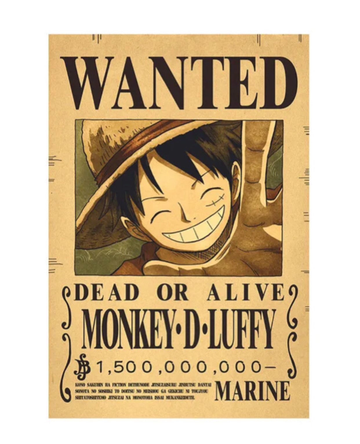 wanted luffy poster