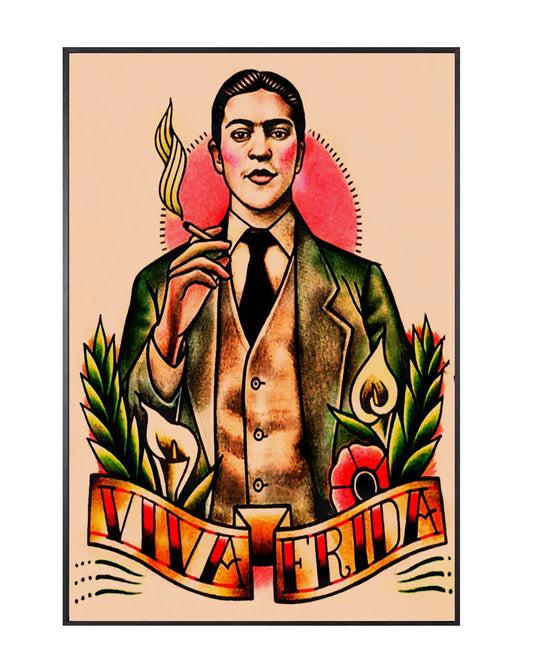 "viva frida" tattoo poster