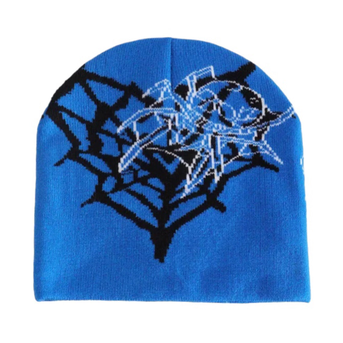 spiderweb heart blue hat