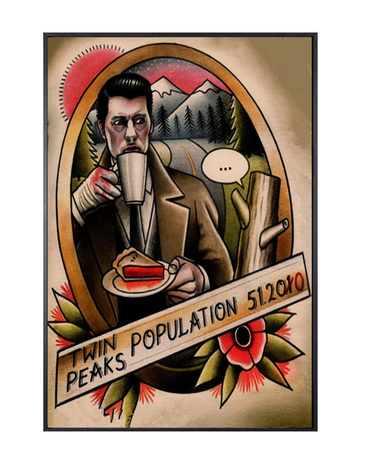 "twin peaks population" tattoo poster