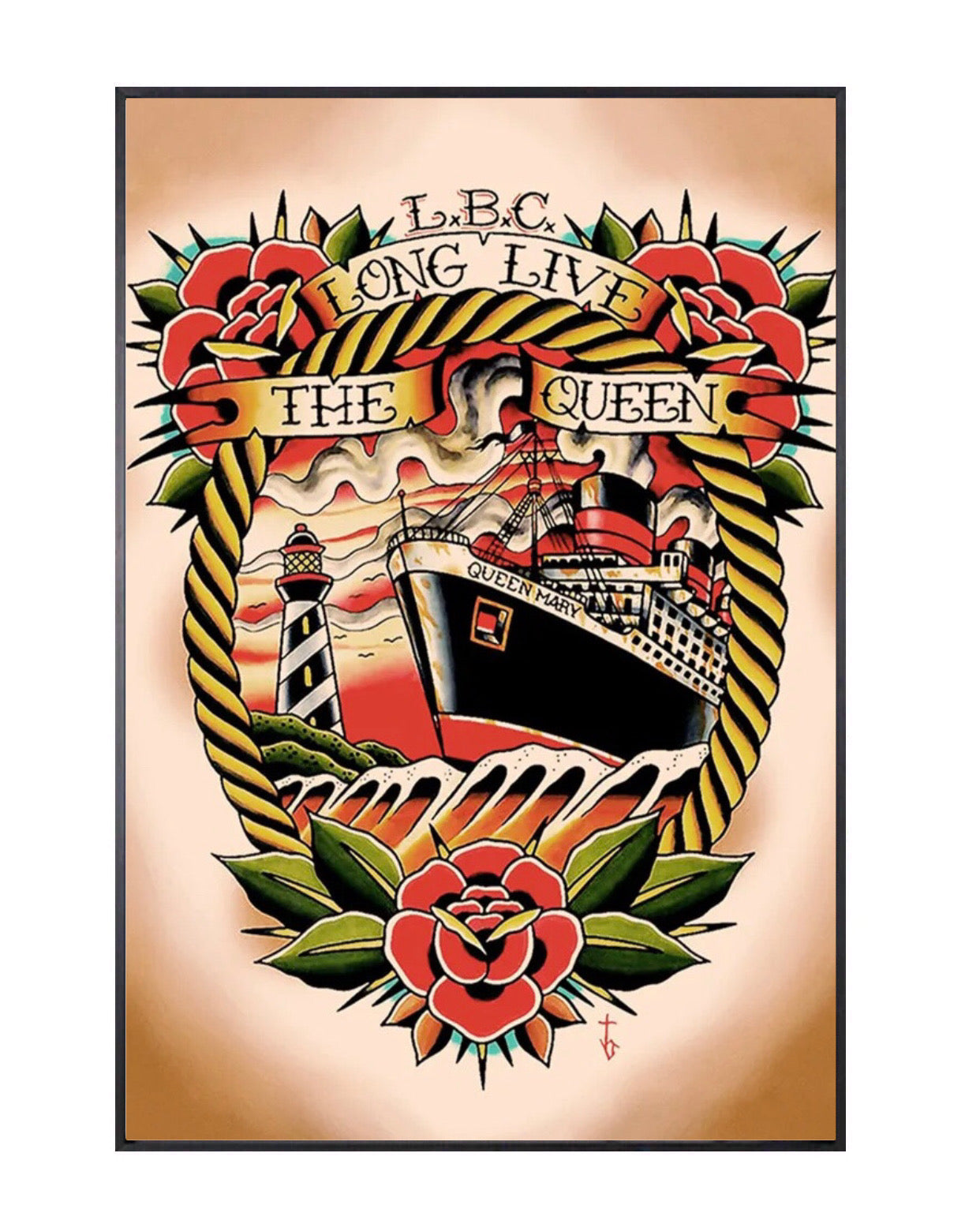 "l.b.c. long live the queen" tattoo poster