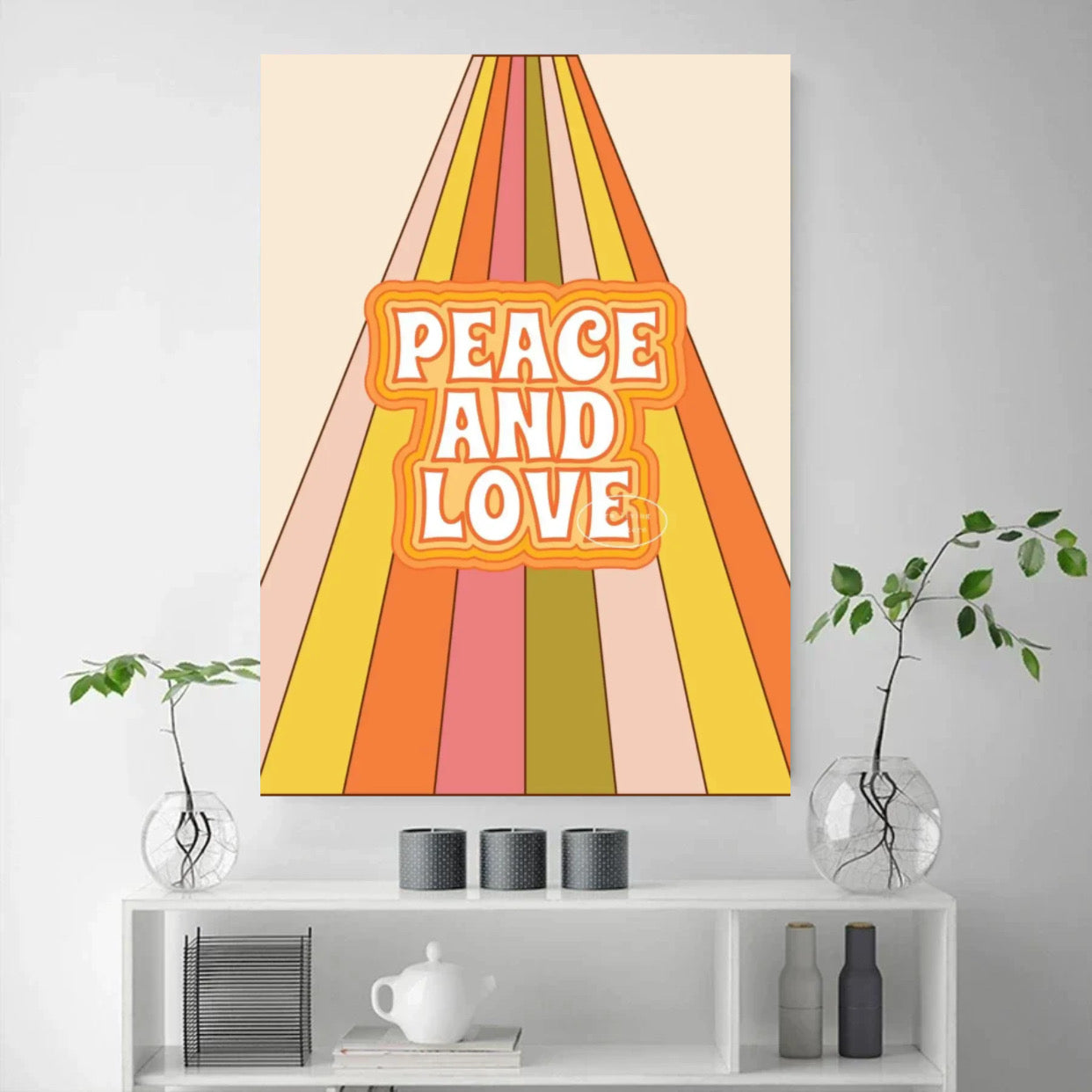 "peace and love" poster