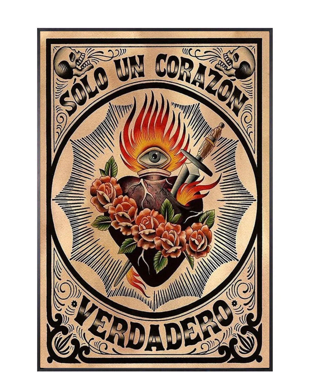 "solo un corazon verdadero" tattoo poster