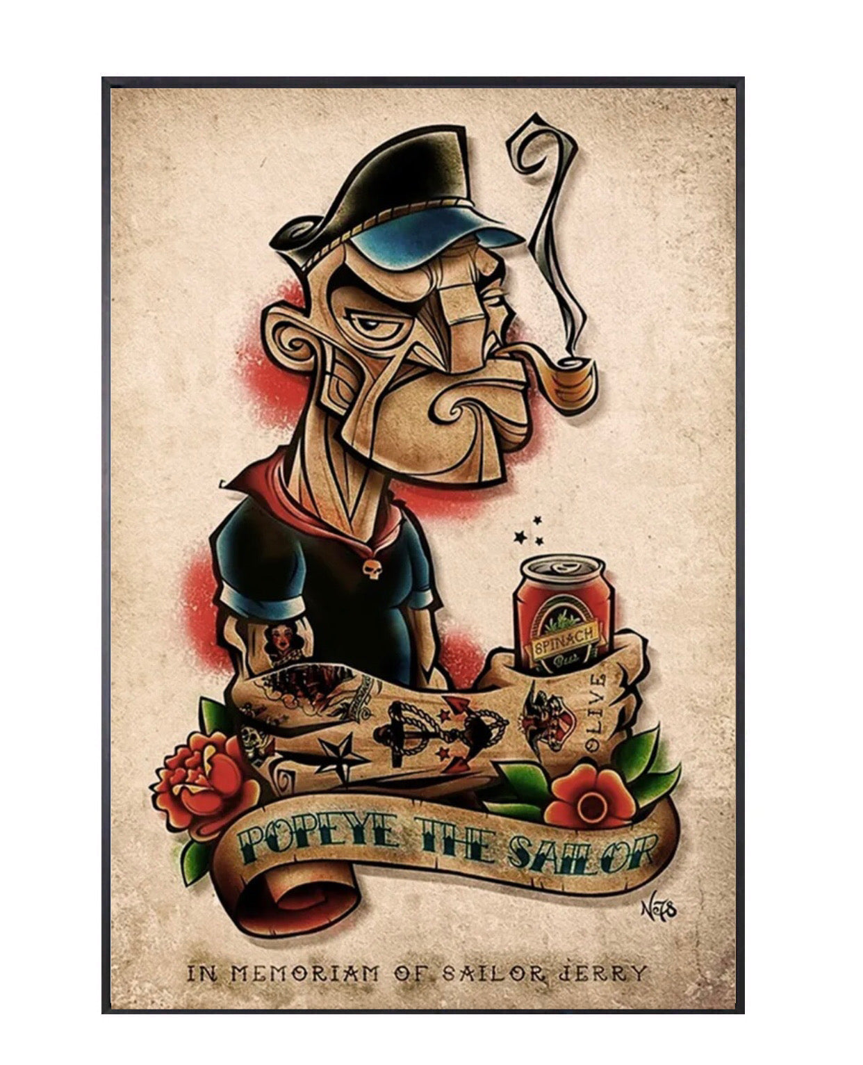 "popeye the sailor" tattoo poster