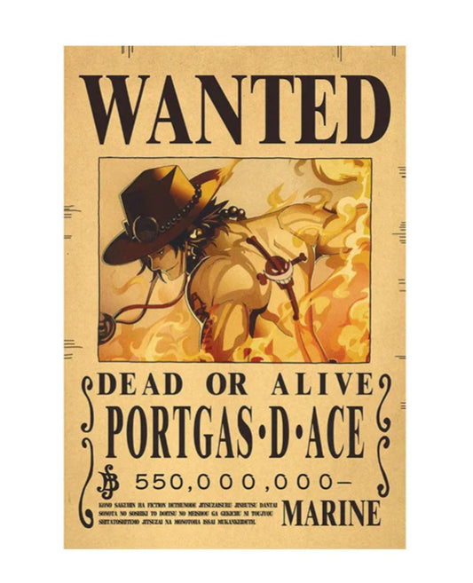 wanted portgas-d-ace poster