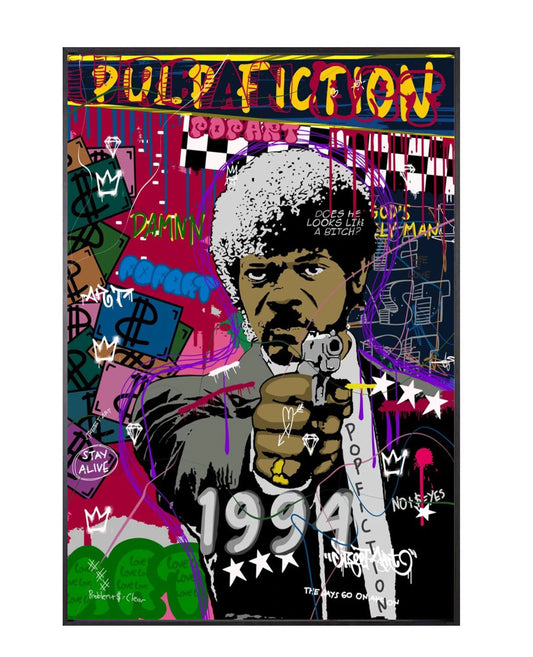 "pulp fiction" modern graffiti poster