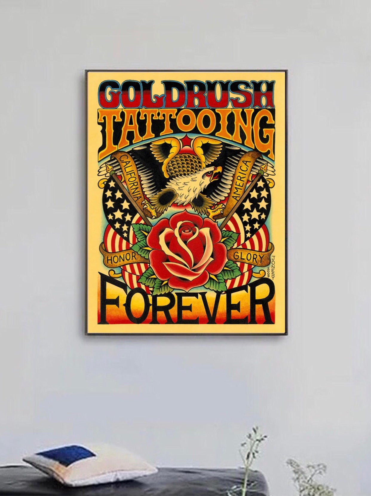 "goldrush tattooing forever" tattoo poster