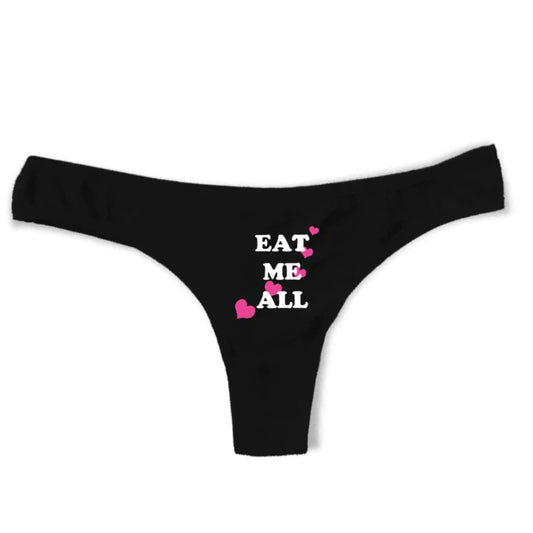 " eat me all💕" black panties