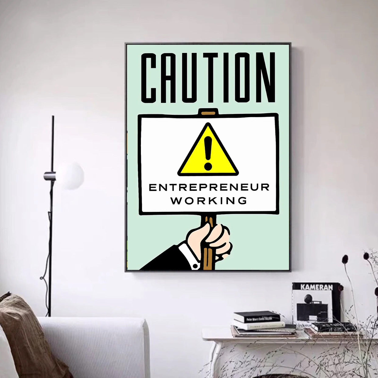 "caution entrepreneur working" money poster