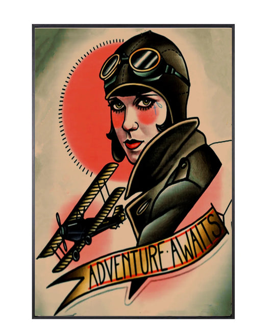 "adventure-awaits" tattoo poster