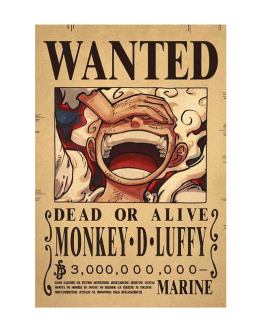 wanted luffy poster