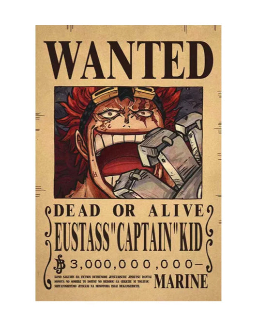 wanted eustass " captain" kid poster