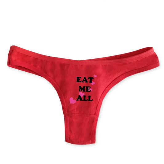 " eat me all💕" red panties