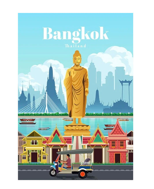 bangkok, thailand travel poster