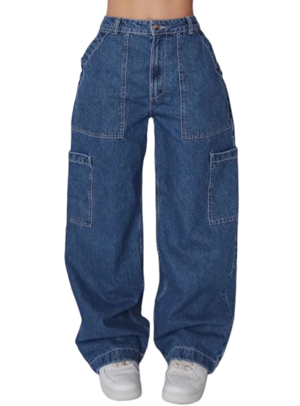 neutral denim trousers cargo jeans