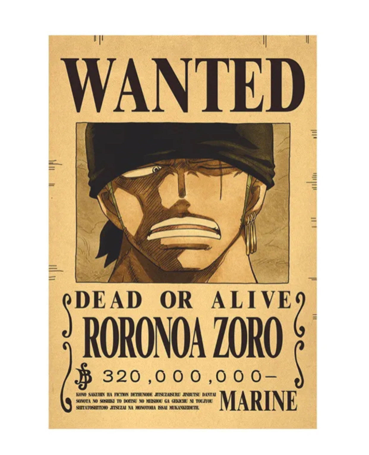 wanted roronoa zoro poster