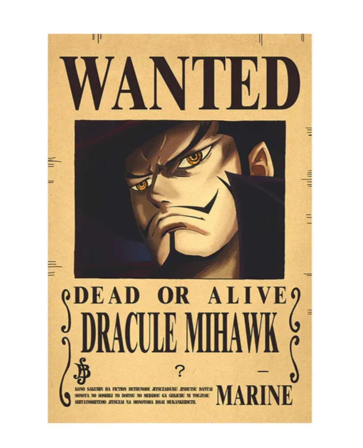 wanted dracule mihawk poster