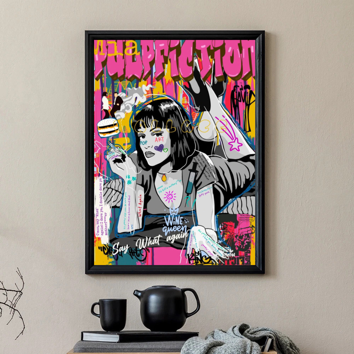 "mia wallace" modern graffiti poster