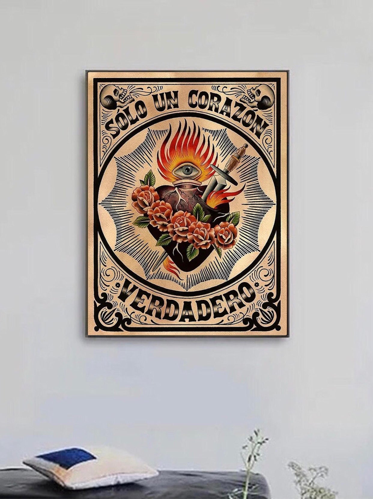 "solo un corazon verdadero" tattoo poster