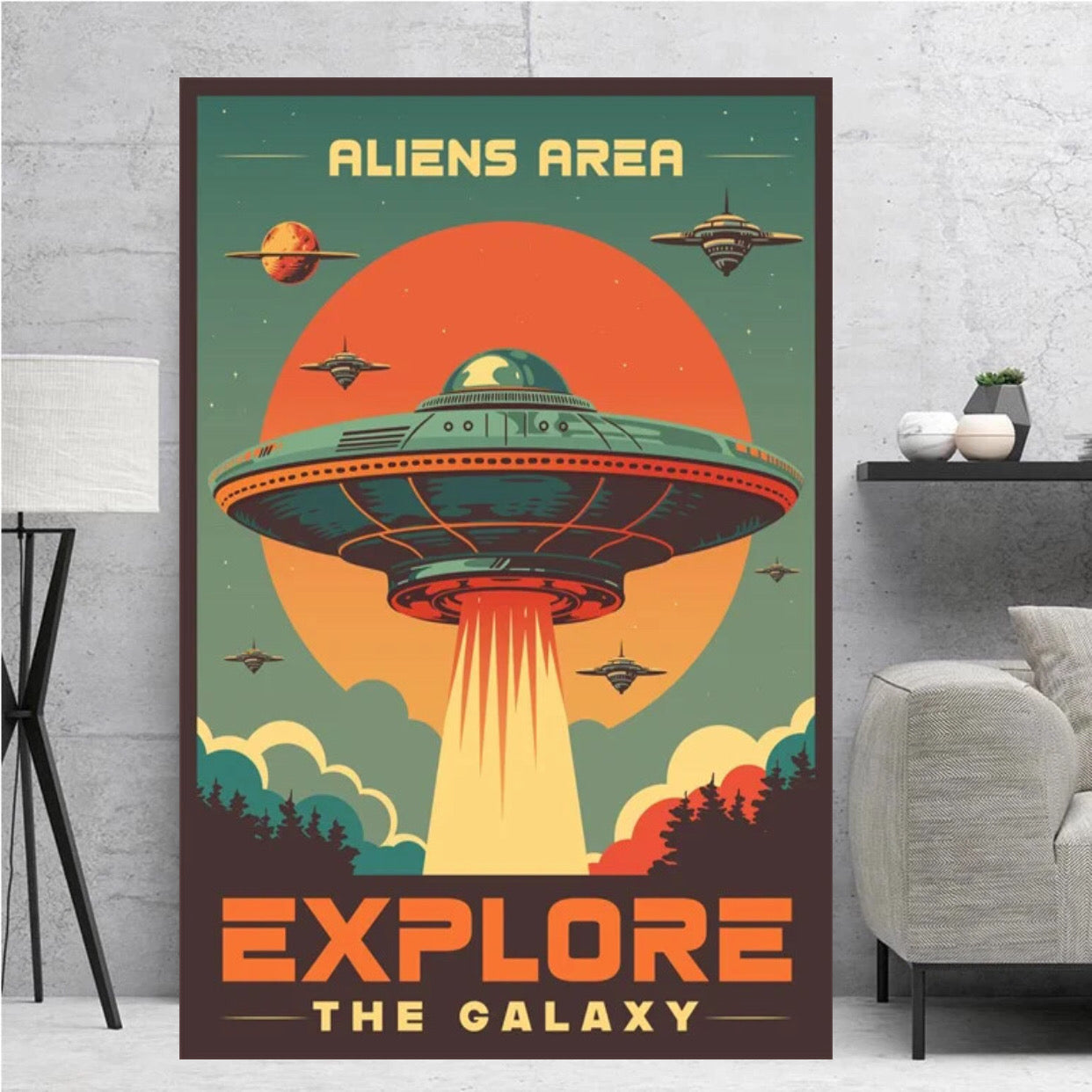 "aliens area" space poster
