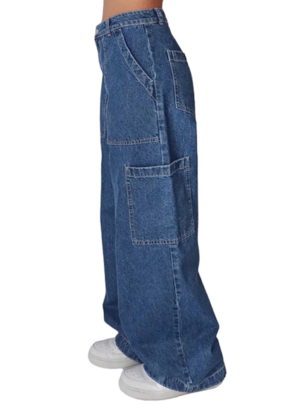neutral denim trousers cargo jeans