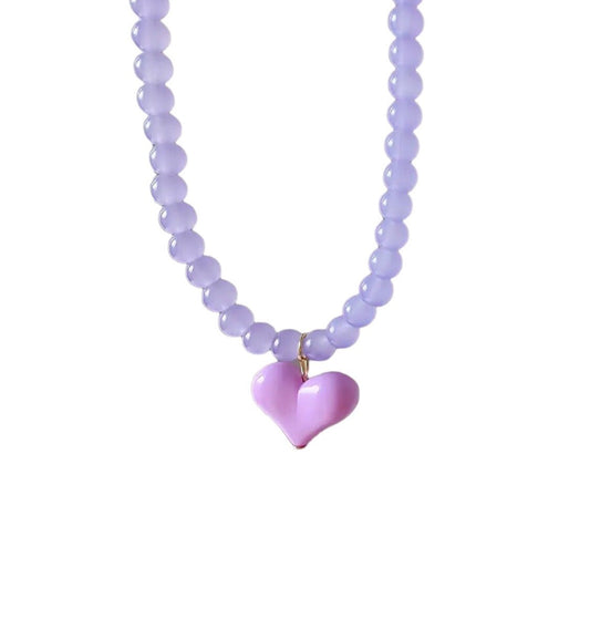 big light purple heart pendant