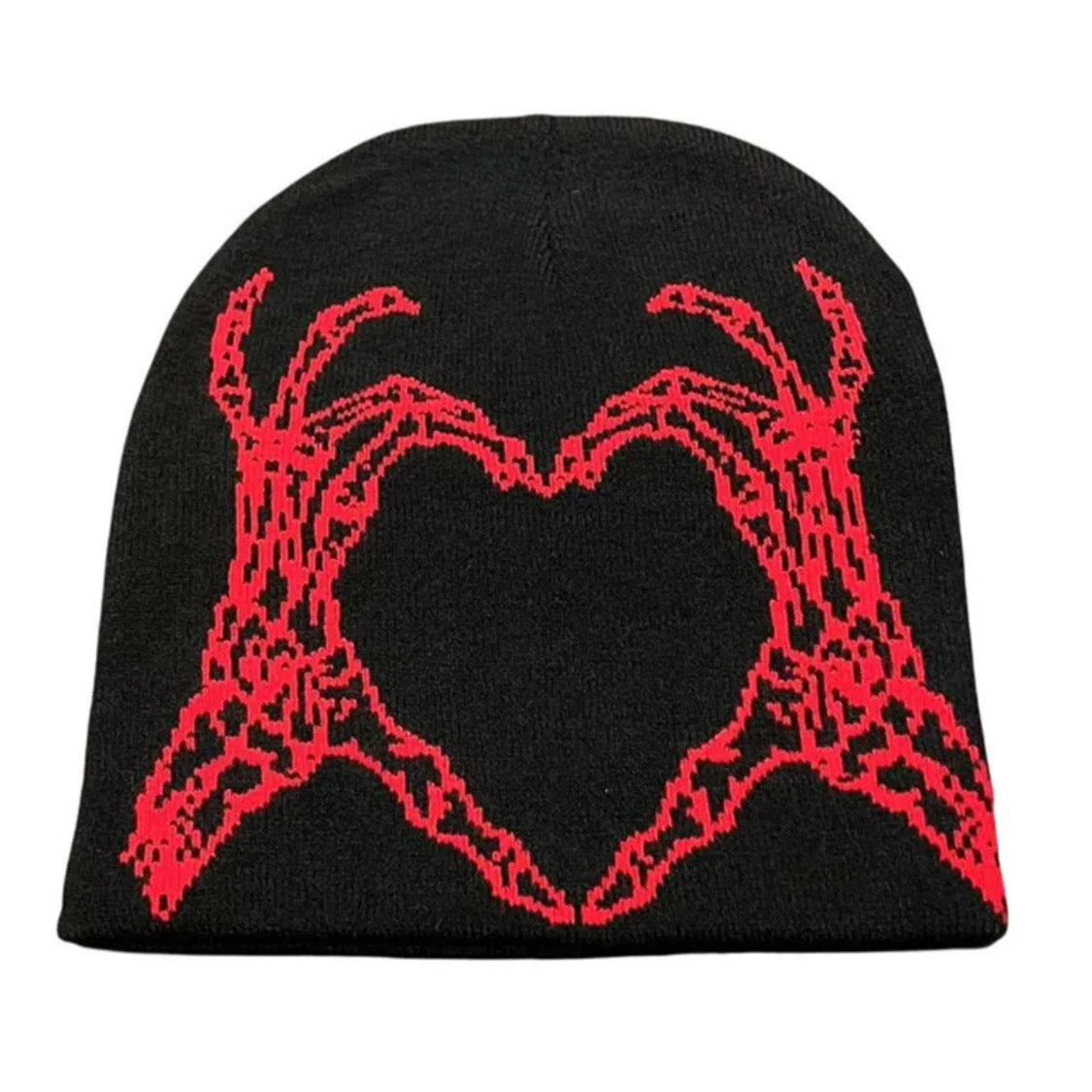 red skeleton heart hat