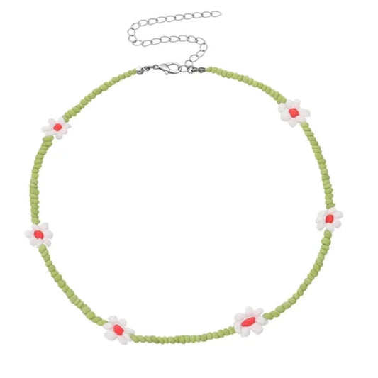 light green flowers collar