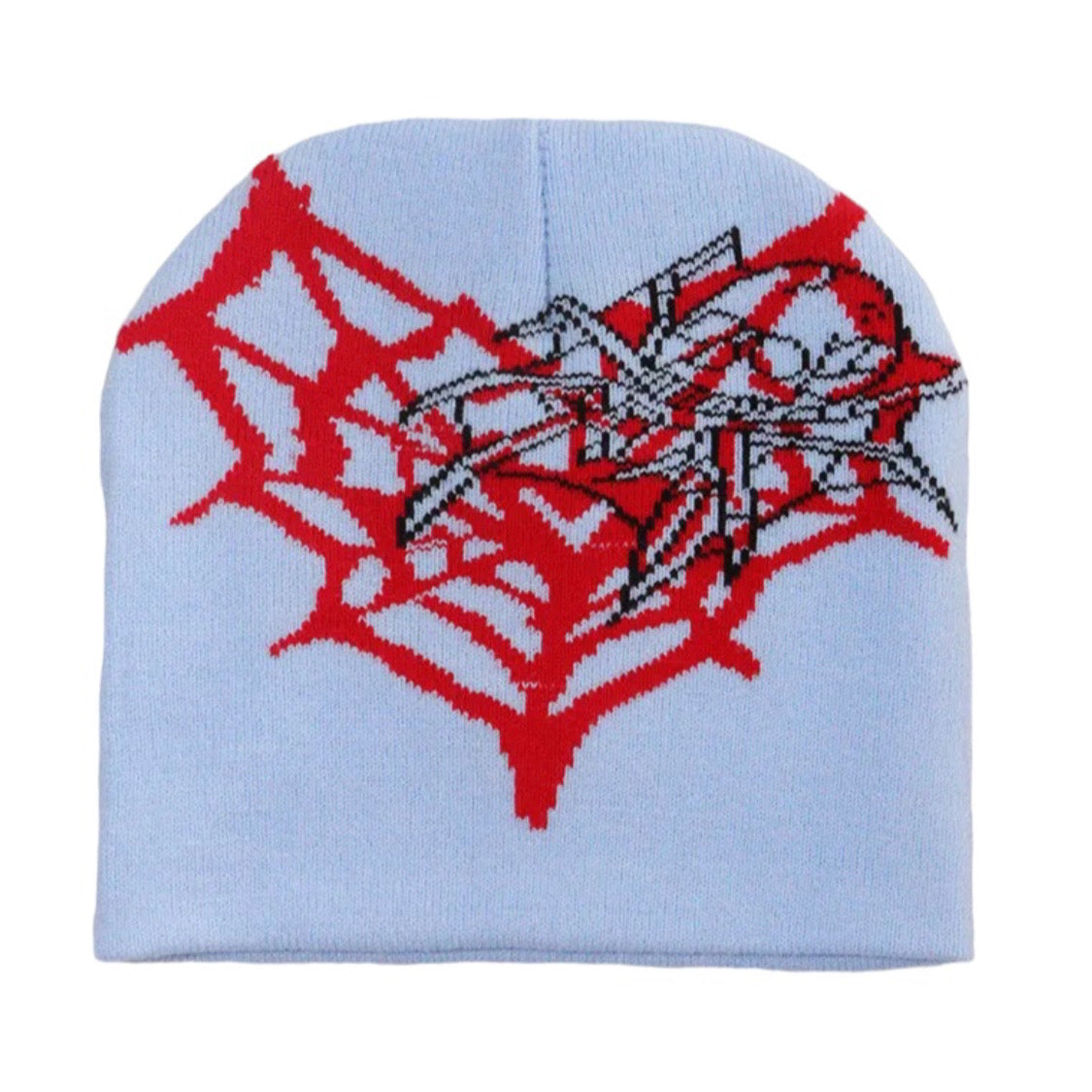 spiderweb heart sky blue hat