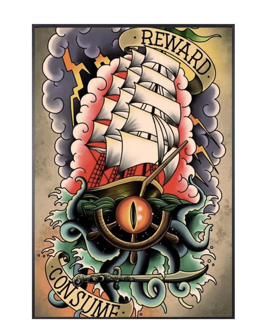 "reward consume" tattoo poster