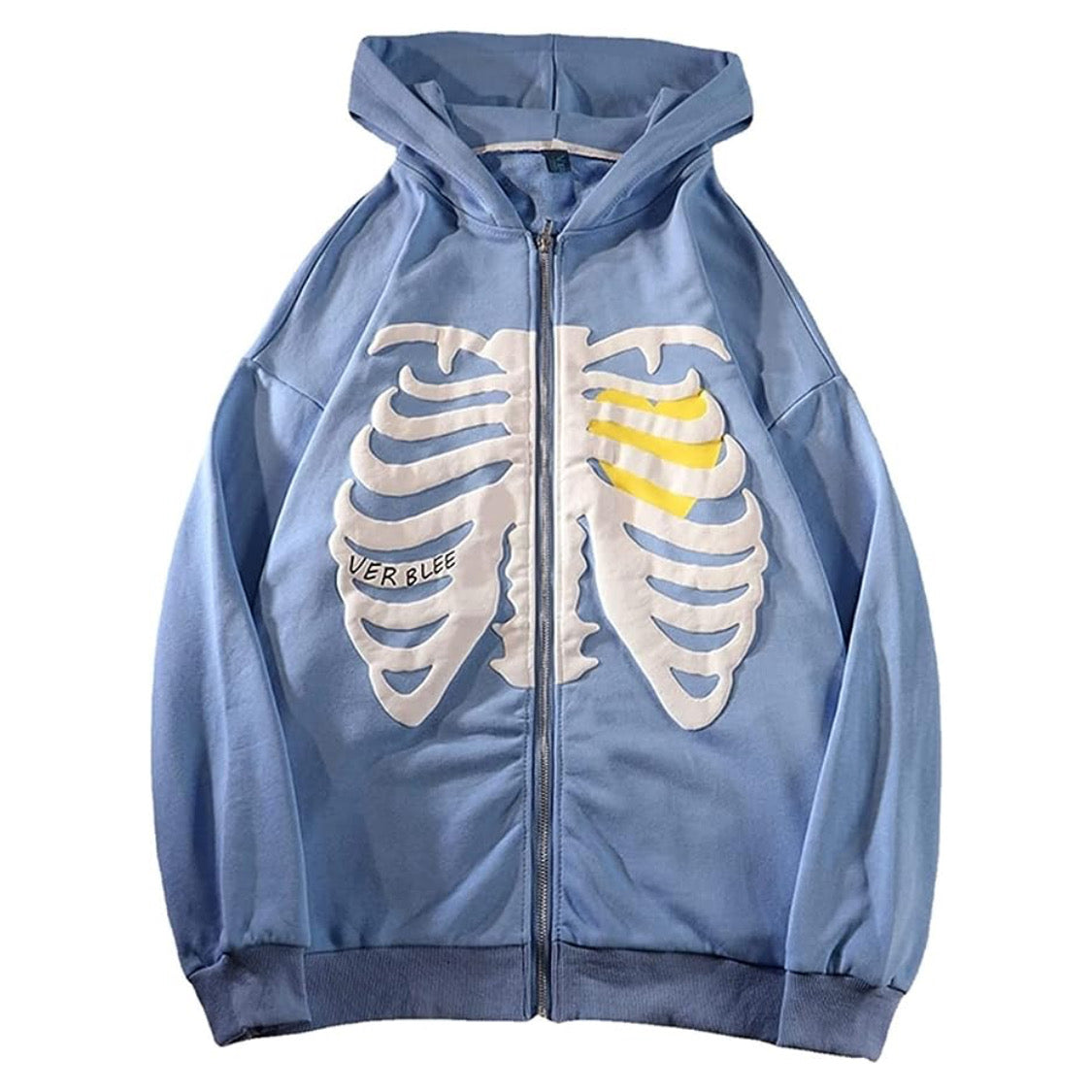 skeleton zip-up hoodie