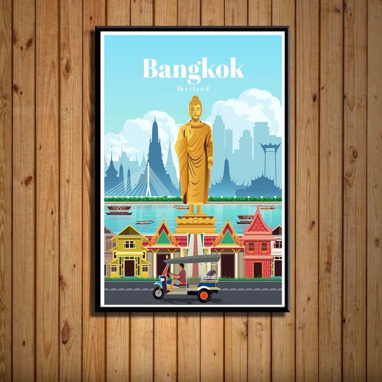 bangkok, thailand travel poster