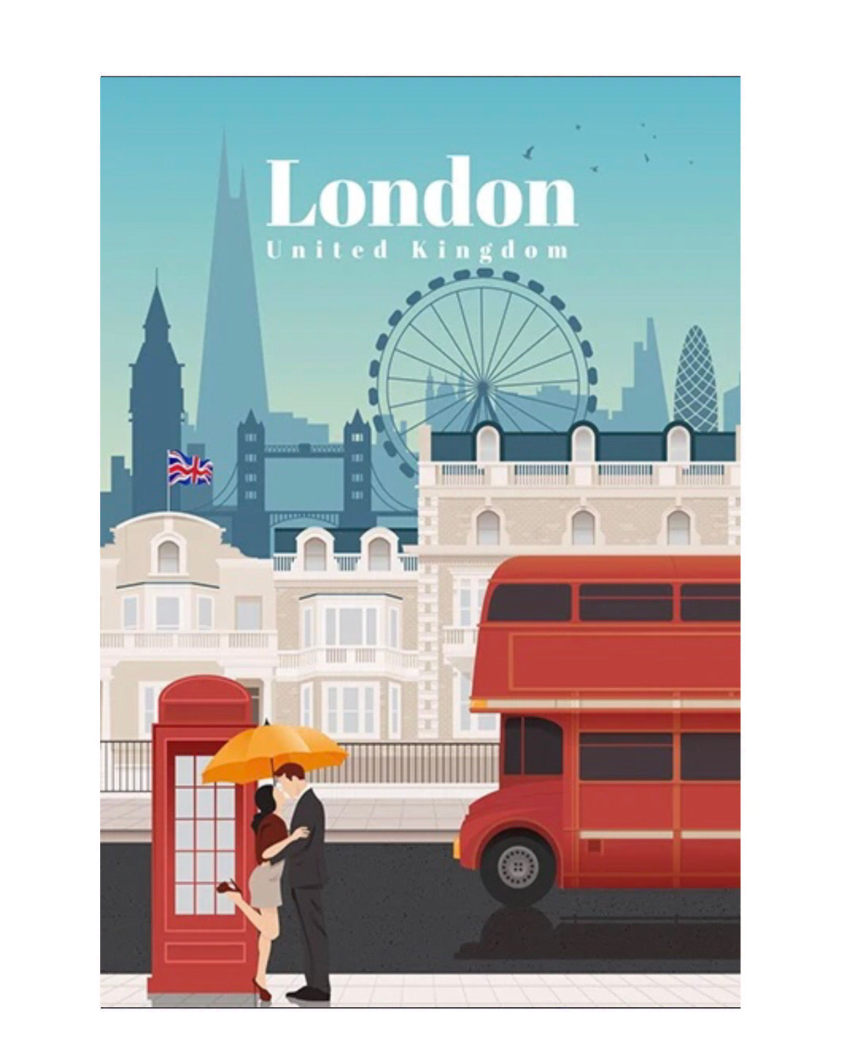 london, united kingdom travel poster