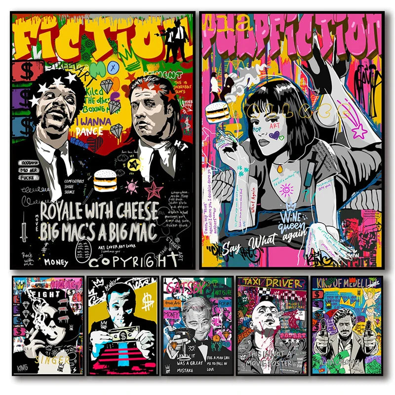 "pulp fiction" modern graffiti poster