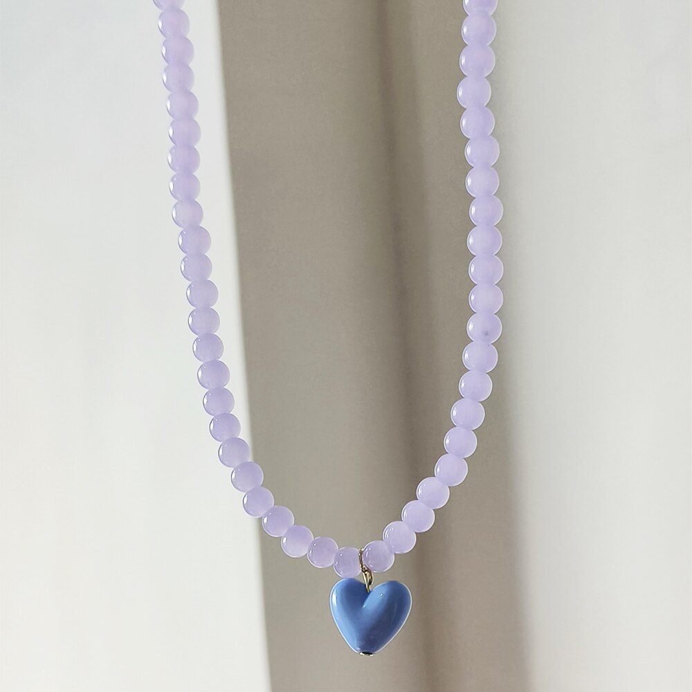 sky blue heart pendant