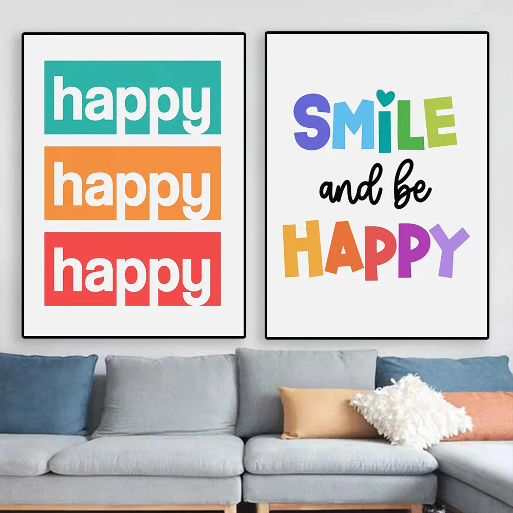 " smile and be happy " poster