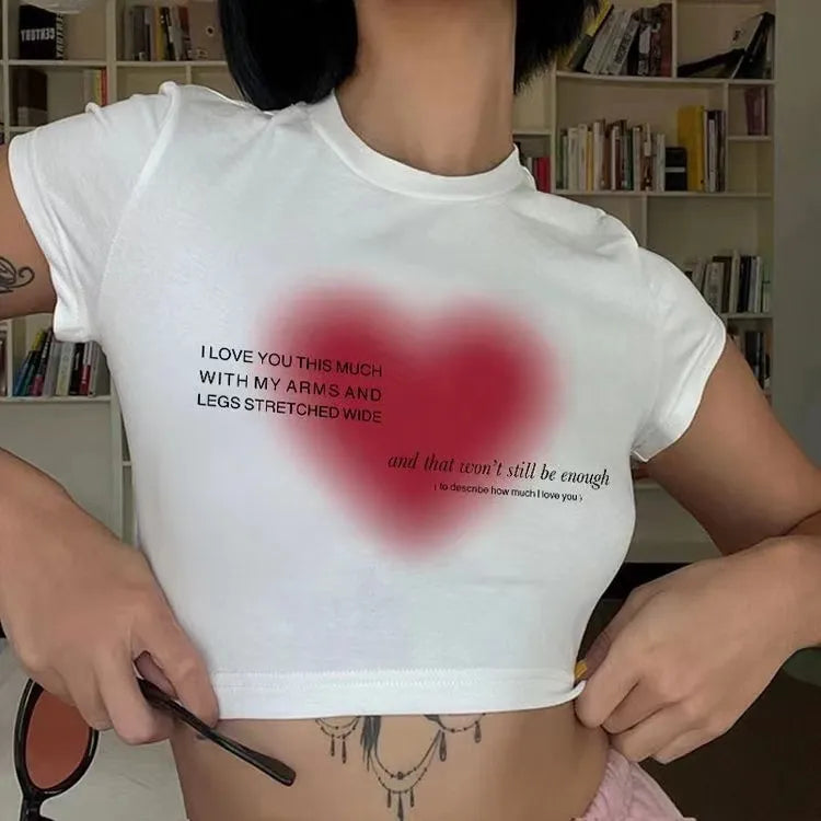 " i love you this much " crop top