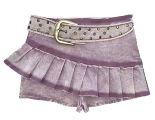 y2k denim violet skirt