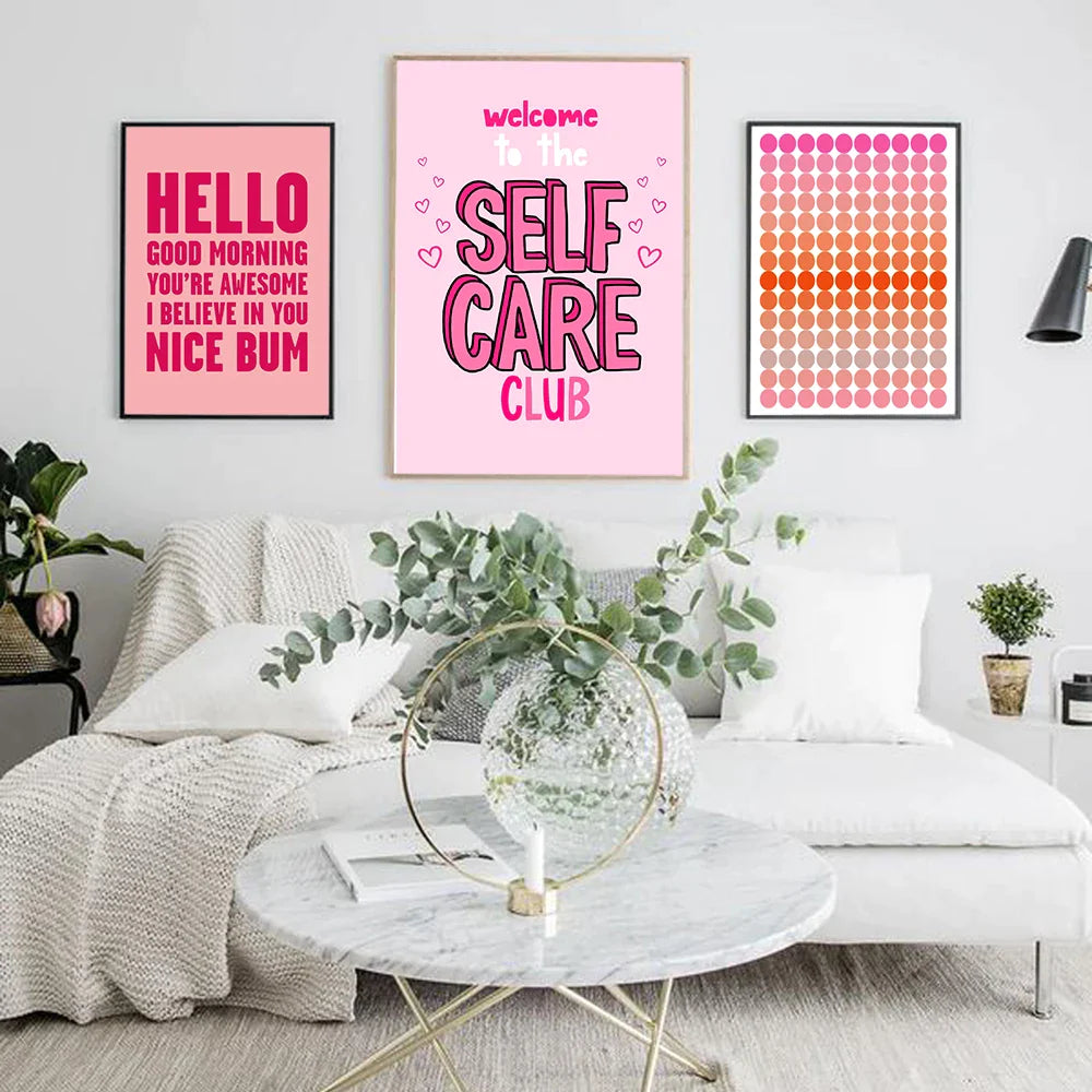 "welcome to the self care club" poster