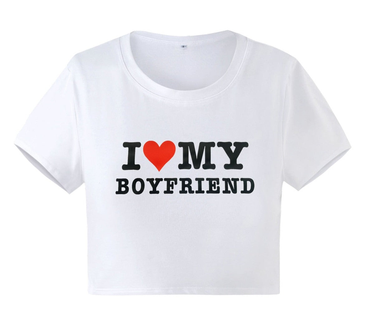" i love my boyfriend " crop top
