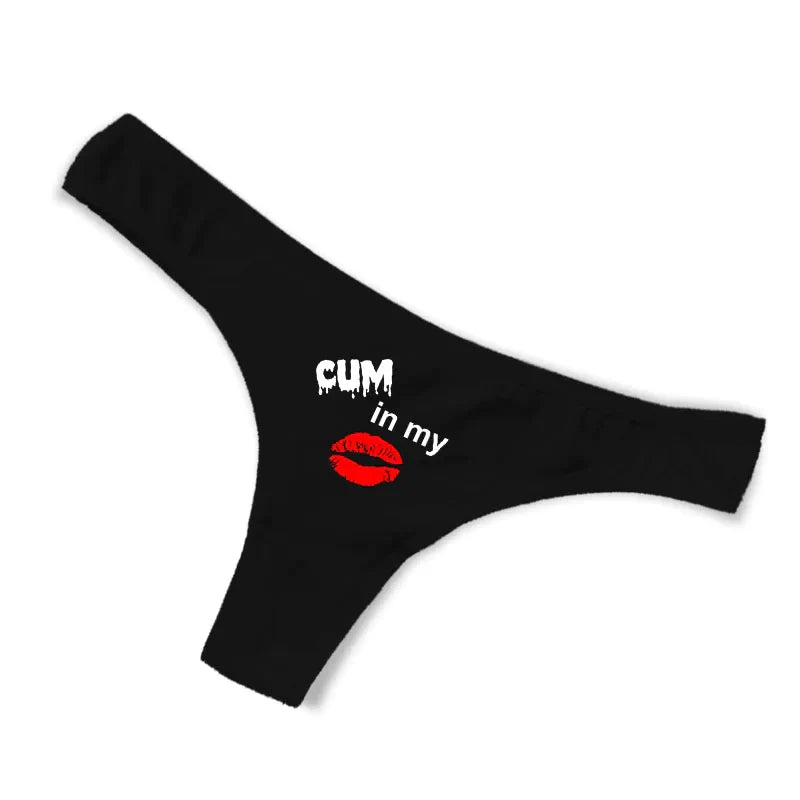 "cum in my 💋" black panties