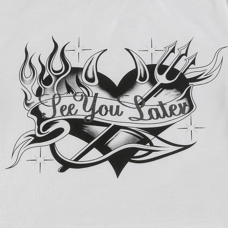 'see you later' devil heart crop top