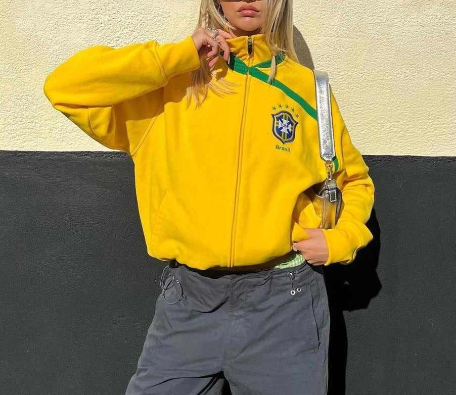[ ℕ𝔼𝕎 ] brazil zip up hoodie