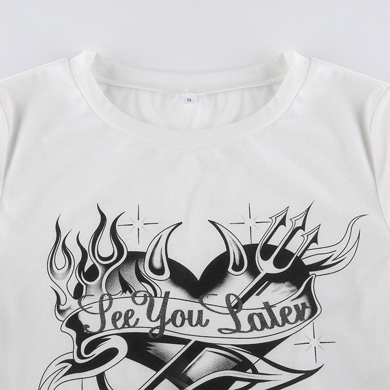 'see you later' devil heart crop top