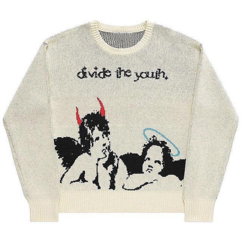 ‘divide the youth’ angel knit sweater